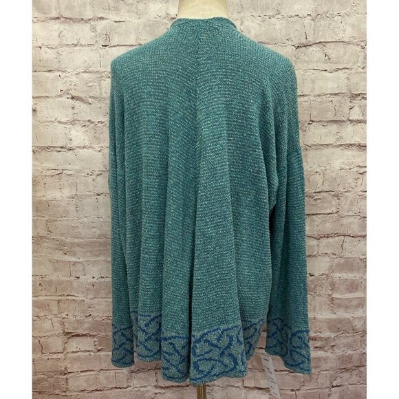 Bill Baber Open Front Cardigan Sweater Womens Scotland Celtic Linen Silk O/S NEW - Picture 7 of 7